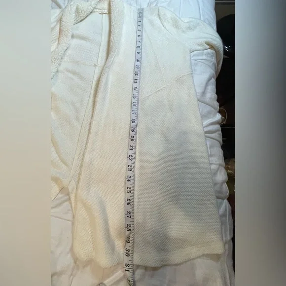 En Creme Anthropologie Sweater Ivory Open Front Knit Cardigan | M - Picture 9 of 9